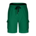 thumbnail image 3 of Ecqkame Men's Hiking Cargo Shorts Lightweight Stretch Work Shorts Drawstring Waist Outdoor Casual with Pockets 05-Green XXL, 3 of 8