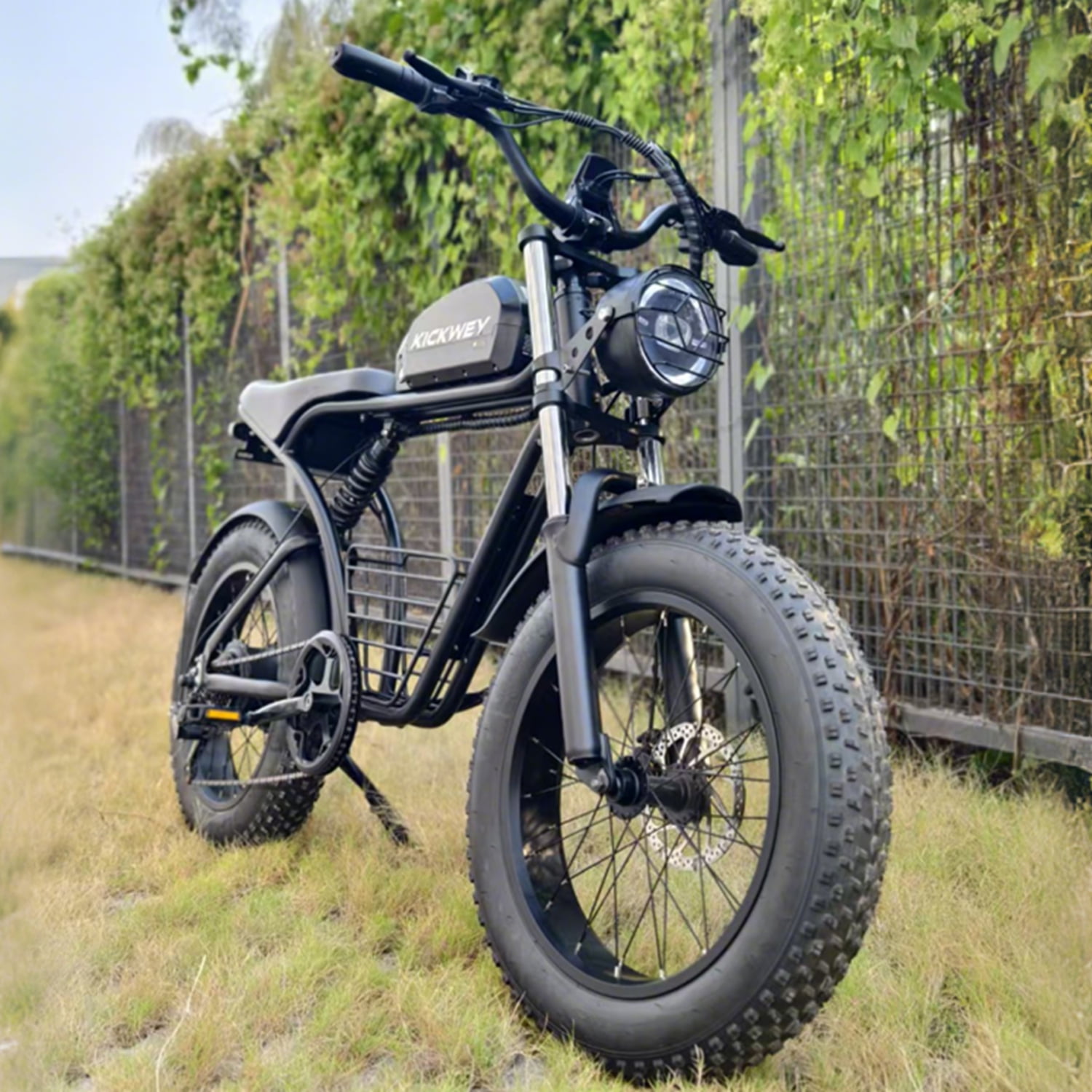 KICKWEY Electric Bike for Adults, 1500W 32MPH,48V23AH, Max 75Miles Electric Motorcycle 20" Fat Tire Dirt Bike, Shamano 7-Speed Mountain Travel E-Bike Dual Shock Absorber Full Suspension,UL2849