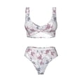 thumbnail image 4 of Rocae Lilies Flowers for Bikini Set for Women Two Piece Sexy High Swimsuits Split Crossover Bikini Large, 4 of 9