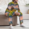 thumbnail image 7 of Salouo Horse Sunflowers Print Button-Front Long Sleeve Pajama Set for Men, Soft 2Pjs Men's Long Sleeve Sleepwear-Small, 7 of 7