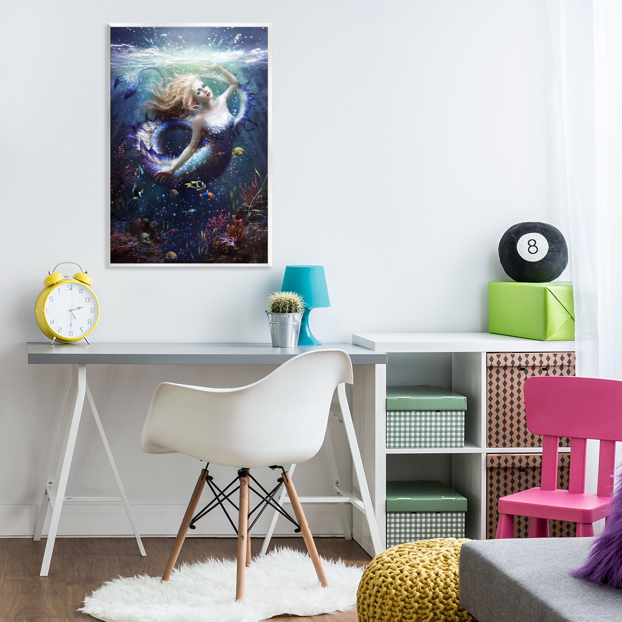 Stupell Industries Deep Sea Mermaid Wall Plaque Art, design by Melanie Delon
