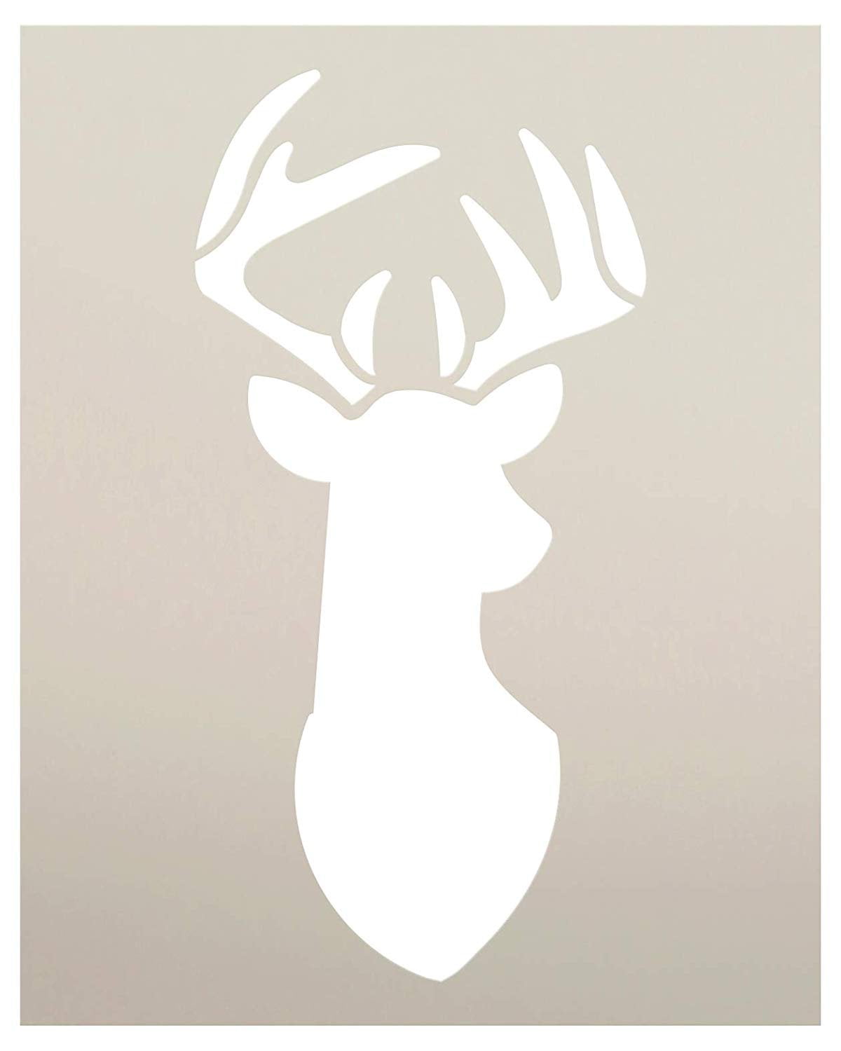 Deer Designs with Trees Reusable Flexible Plastic Stencil 