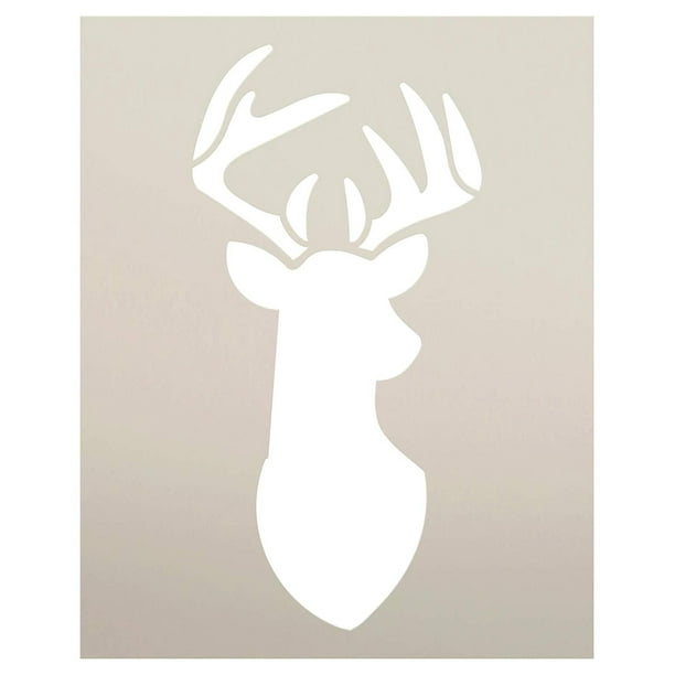 Deer Head Stencil with Antlers by StudioR12 DIY Country Animal Farmhouse Decor Hunting Buck Wall Art for Man Cave Paint Wood Signs Reusable Mylar Template Select Size 15 x 12 inch - deer-head-stencil-with-antlers-by-studior12-diy-country-animal-farmhouse-decor-hunting-buck-wall-art-for-man-cave-paint-wood-signs-reusable-mylar-template-select-size-15-x-12-inch