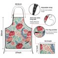 thumbnail image 7 of Women Men Adjustable Bib Apron with Pockets Floral Rose Cooking Kitchen Aprons, 7 of 7