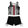 thumbnail image 2 of Odeerbi Niñas Día de La Independencia Traje de Baño de 2 Piezas Patriotic Tank Top Con Sostén Pad & Boyshort Bottom Baño Seco Rápido, 2 of 9