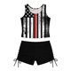 thumbnail image 2 of Odeerbi Niñas Día de La Independencia Traje de Baño de 2 Piezas Patriotic Tank Top Con Sostén Pad & Boyshort Bottom Baño Seco Rápido, 2 of 9
