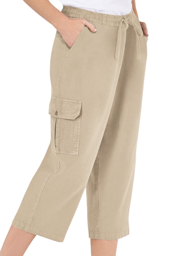 S/M/L choose size/colour Ladies cropped capri beach lightweight combat trousers 
