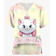 thumbnail image 5 of Uniforme médico de enfermera con estampado de gato de Disney Mary, uniforme de enfermería para quirófano, ropa de hospital para mascotas, camisetas de manga corta, 5 of 5