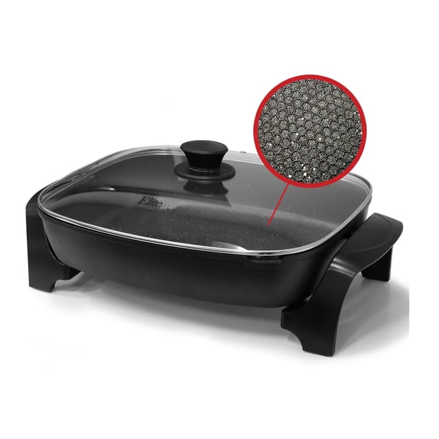 SARTEN ELECTRICO XL ELITE GOURMET TAPA DE VIDRIO