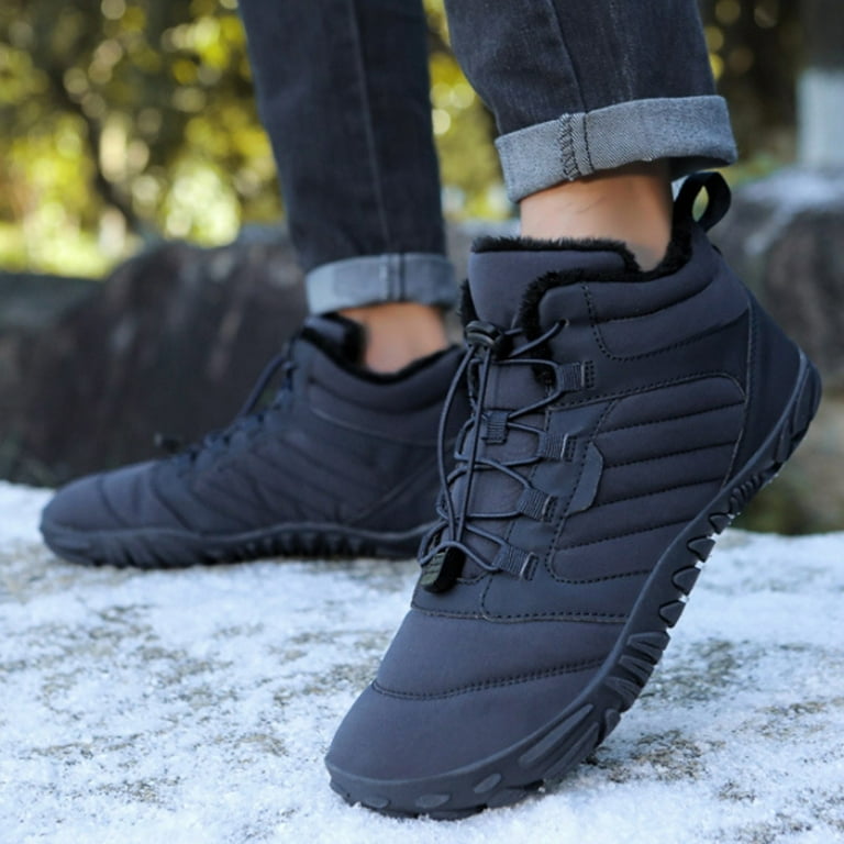 Oyedens Women's Men's Hiking Snow Boots Wide Toe Barefoot Winter