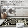 thumbnail image 5 of ODIKA 3'x5' Machine Washable Non-Slip Area Rug, Art Maze Motif with Interlocking Accents High Traffic Rug with Pad, Black, 657660, 5 of 8
