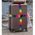 thumbnail image 5 of WIRESTER 2pcs Set Luggage Strap Travel Accessories Luggage Accessories Suitcase Belts Packing Strap Adjustable Luggage Belt - Colorful Chevron Flag, 5 of 6
