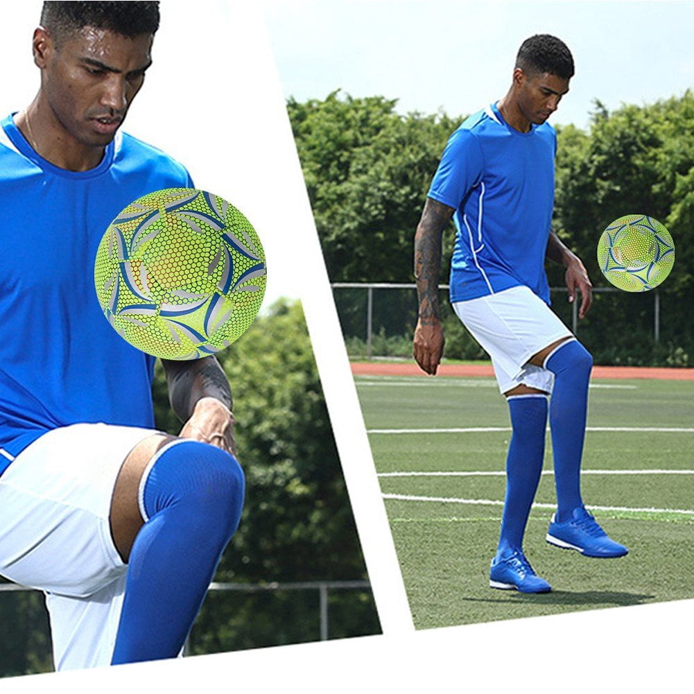 1pc Fluorescent Professional Soccer Ball - Luminous Football Standard Practice Training Soccer Ball PU Match Ball For Outdoor Training