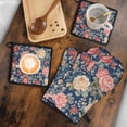 thumbnail image 5 of Pioneer Flower Kitchen Oven Mitt and Pot Holder Sets 4 Pcs for Baking, Cooking and Grilling, Heat Resistant Up To 392 °F, 5 of 7