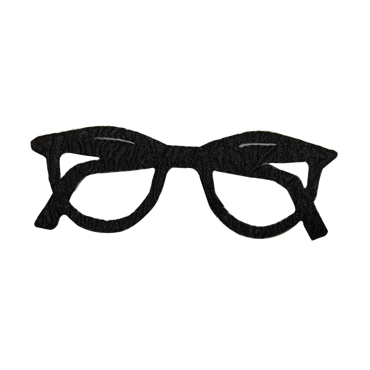 ID 7512 Black Eyeglass Patch Read Glasses Fashion Embroidered Iron On