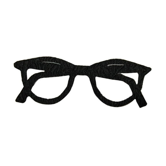 ID 7512 Black Eyeglass Patch Read Glasses Fashion Embroidered Iron On Applique