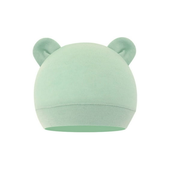 Yoetaun Baby Hat with Ears Cotton Warm Newborn Accessories Baby Girls Boys Autumn Winter Hat for Kid Infant Toddler Caps Light Green