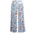 thumbnail image 1 of Plus size 7x Petite Blue Fields Designer Print Slinky Palazzo Capri Pants, 1 of 4