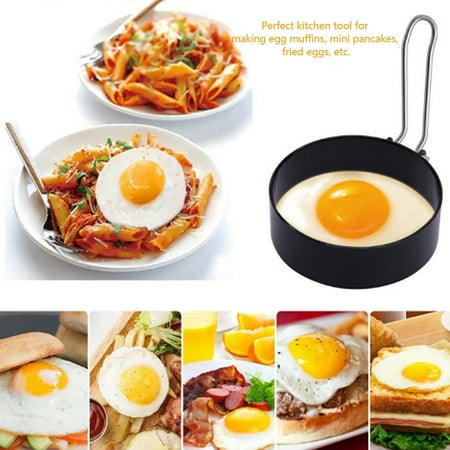 

Haofy Egg Shaper 2pcs Stainless Steel Round Non-Stick Egg Shaper Frying Pan Mold Accessory Kitchen Utensils