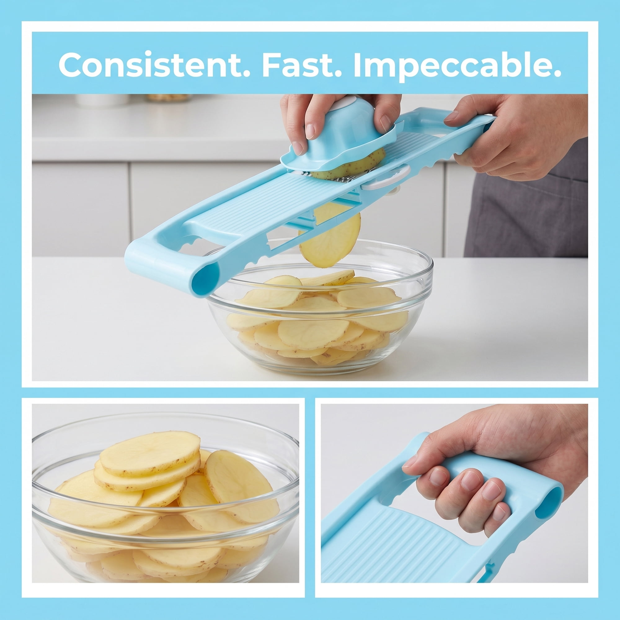 Unique Bargains  Professional Mandoline Slicer for Home Chefs 7 in 1(C) 10.9"x3.9"