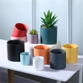 thumbnail image 3 of Gray Ceramic Planters Medium Cylinder Indoor Plant Pots for Plants Flower Pots with Drainage Holes Modern Simplicity Planters Pot for Outdoor House Plants Gift for Birthday, 3.15 X 3.15 Inches, 3 of 4