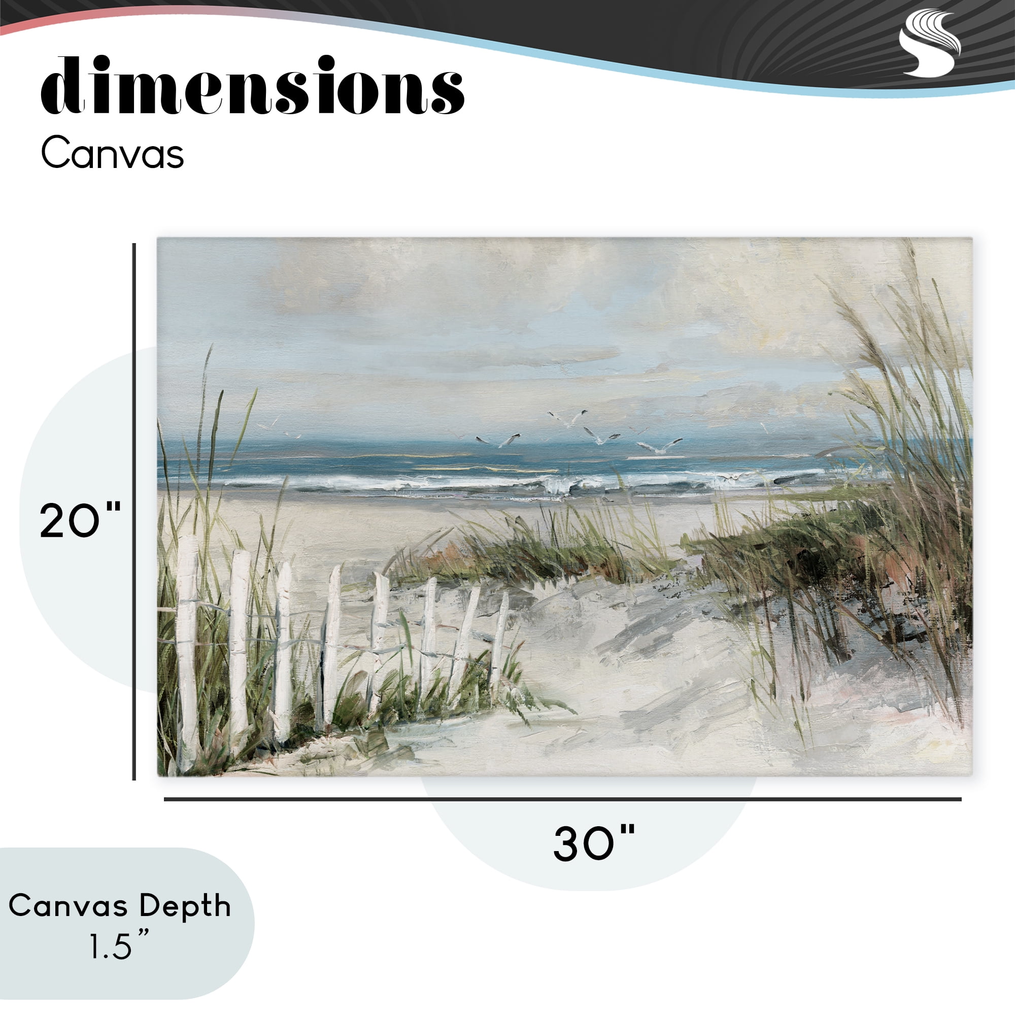 Stupell Industries Dunes With Weathered Fence Canvas Wall Art, design by Sally Swatland
