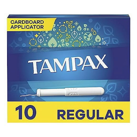 Tampax Cardboard, Regular Absorbency Tampons, 10 Count