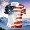 thumbnail image 2 of RMGVDSD 4th of July Polo Shirts for Men Patriotic Shirt Independence Day Striped Star Print Short Sleeve Buttons Collared Shirt Summer Holiday Wear Soft Pullover Shirts, 2 of 3
