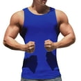 thumbnail image 1 of Aayomet Hommes Débardeurs et Été Décontracté Col Rond Imprimé Style Raglan Haut sous-Vêtement (Bleu, m), 1 of 4
