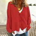 thumbnail image 2 of Towmus Cardigan Sweaters for Women Long Sleeve Open Front Button Down V Neck Soild Color Knit Cardigans Tops Outwear, 2 of 5