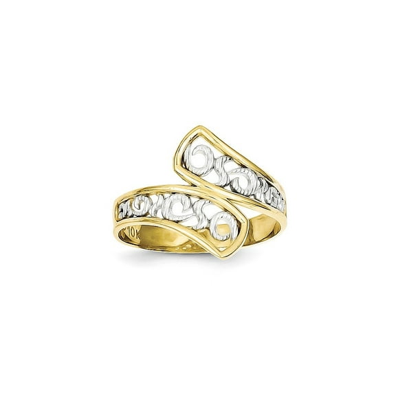 10k & Rhodium Filigree Ring