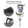thumbnail image 3 of Danolapsi 2000W Jack Hammer,Heavy Duty Corded Electric Demolition Jack,1-1/8"Concrete Breaker,30LBS,14 Amps Hammer Drill with Carrying Case Gloves Goggle,Flat Chisel,Bullhorn Chisel and Removal Tools, 3 of 8