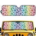 thumbnail image 2 of Uorisanigo Windshield Sun Shade Compatible with Jeep Wrangler TJ JK JL & Gladiator JT, Foldable Cute Dog Paws Window Shade Sun Visor Cover Blocks UV Rays Keep Vehicle Cooler, 2 of 7