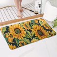 thumbnail image 4 of Dark Green Sunflower Pattern Bathroom Rugs Mat,Non Slip Microfiber Bathroom Rug,Rubber Backing,Soft Bathroom Mats for Bathroom Floor,Tub and Shower,17x30in(43x75cm), 4 of 5