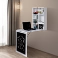 thumbnail image 4 of Jaxpety Table Murale Convertible Bureau Flottant Pliable avec Rangement Bibliothèque et Tableau Noir, Blanc et Noir, 4 of 10