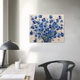 thumbnail image 3 of Nawypu  Blue Flower Canvas Wall Art Painting Pictures Modern 3D Effect Artwork with Framed for Office Decor, 3 of 4