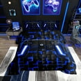 thumbnail image 1 of YST Ensemble de Douillette Gamer Adolescents Garçons Grand Lit, Bleu Marine Blue Buffalo, Noir Réversible, 1 of 7