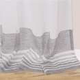 thumbnail image 1 of Coolmee Sheer Curtains for Living Room 95 inches Long Panels Stripe Farmhouse Yarn Dyed Woven Boucle Faux Linen Textured Grommet Window Treatment, 2 Panels,Grey, 1 of 7