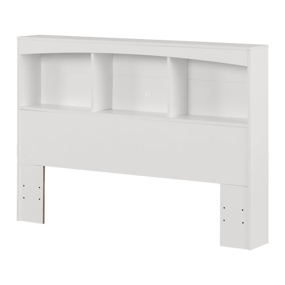 Bowery Hill Contemporary Full Bookcase Headboard in Pure White