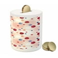 thumbnail image 3 of Peach Piggy Bank, Raspberries Blueberries Cranberries Food Themed Design with Abstract Circle Backdrop, Ceramic Coin Bank Money Box for Cash Saving, 3.6" X 3.2", Multicolor, by Ambesonne, 3 of 4