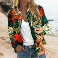 thumbnail image 2 of Essentials Womens Jacket Color Block Floral Baseball Long Sleeve Zip Up Bomber Casual Trendy Outwear, 2 of 5