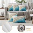 thumbnail image 6 of Outdoor Pillow Covers Pack of 2, Summer Blue Gradients Wave Waterproof Throw Pillowcase Cushion Cases, Sandy Beaches Decorative Pillow Cover for Couch Sofa Home Bed Patio, 6 of 9