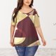 thumbnail image 2 of Camiseta con estampado de corte superior de talla grande y cuello redondo informal a la moda para mujer Fridja  bn1393, 2 of 5
