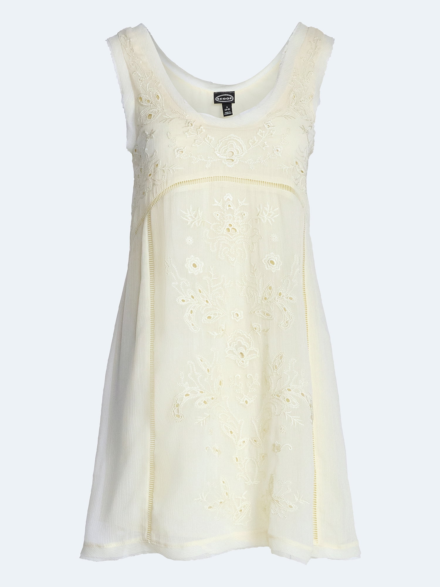 Scoop Women's and Women's Plus Embroidered Mini Dress, Sizes XS-4X