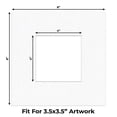 thumbnail image 2 of Oyster Shell White Picture Frame Mat for 8x8 Frames - Fits 4x4 Photos - 1 Mat, 2 of 7