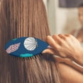 thumbnail image 4 of Nautical Hair Brush with Spiral Seashell and Tropical Beach Patterns, Marine Life Coral and Starfish Design Paddle Detangler for Wet & Dry Hair, 4 of 8