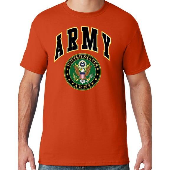 Mens US Army Seal T-shirt, Large Burnt Orange