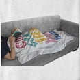thumbnail image 6 of Saying Soft Flannel Fleece Blanket, Hello in Different Languages with Floral and Abstract Details Fun Greeting Words Art, Cozy Plush for Indoor and Outdoor Use, 50" x 70", Multicolor, by Ambesonne, 6 of 6