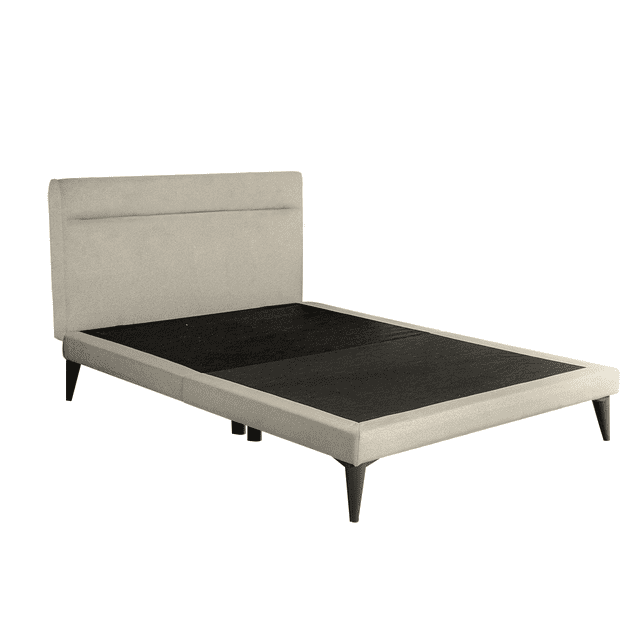 Cama matrimonial Roomi con cabecera Tapizada Color beige