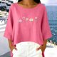 thumbnail image 4 of Neewe Womens Cotton Linen Tops Half Sleeve T Shirts Dressy Casual Round Neck Summer Clothes Outfits Blouses Loose Fit, 4 of 6